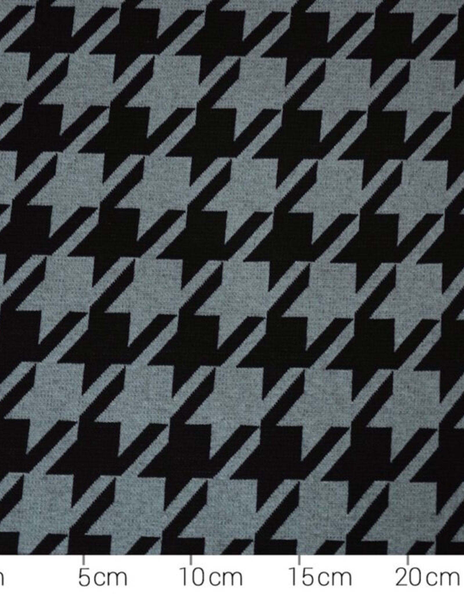 Jacquard breisel pied de poule zwart grijsblauw - Fashion Trends