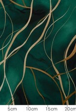 Viscose intens groen gouden lijnen