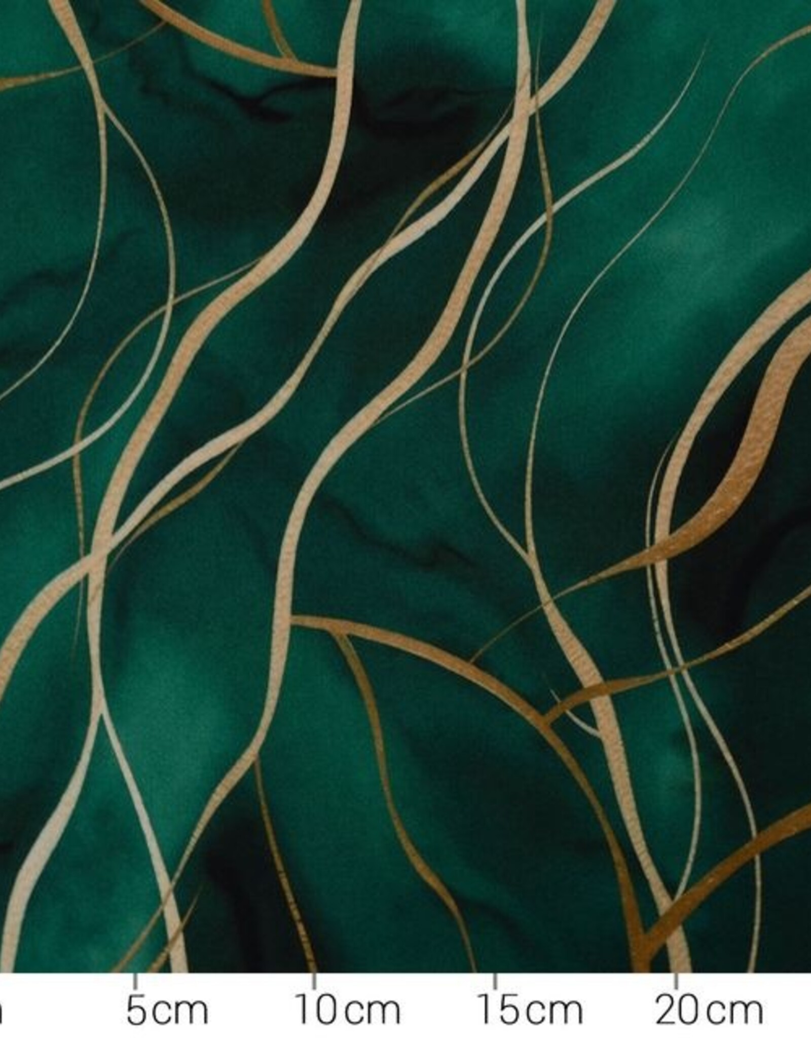 Viscose intens groen gouden lijnen