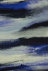 Viscosejersey Elsa abstracte vage print marine/kobalt