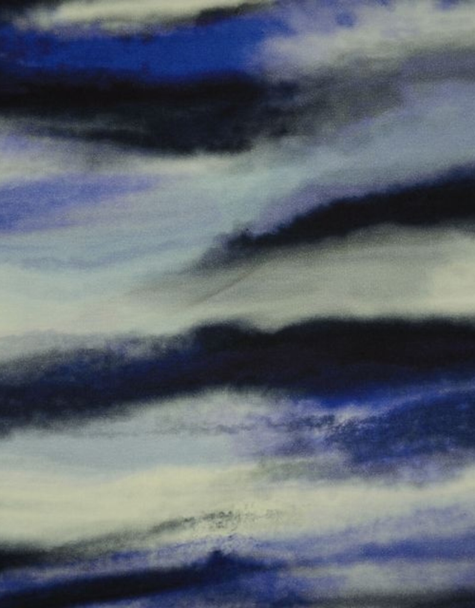 Viscosejersey Elsa abstracte vage print marine/kobalt