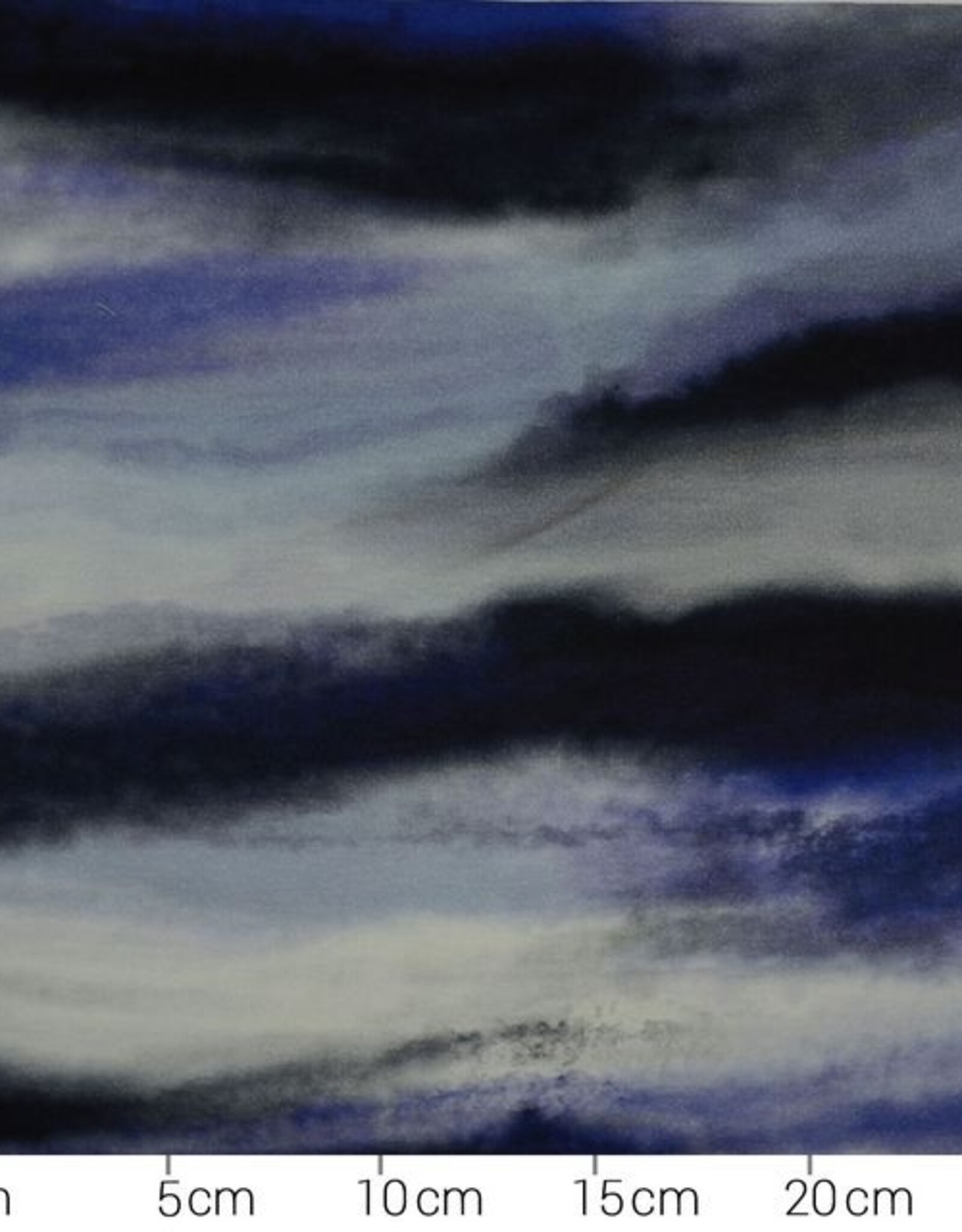 Viscosejersey Elsa abstracte vage print marine/kobalt