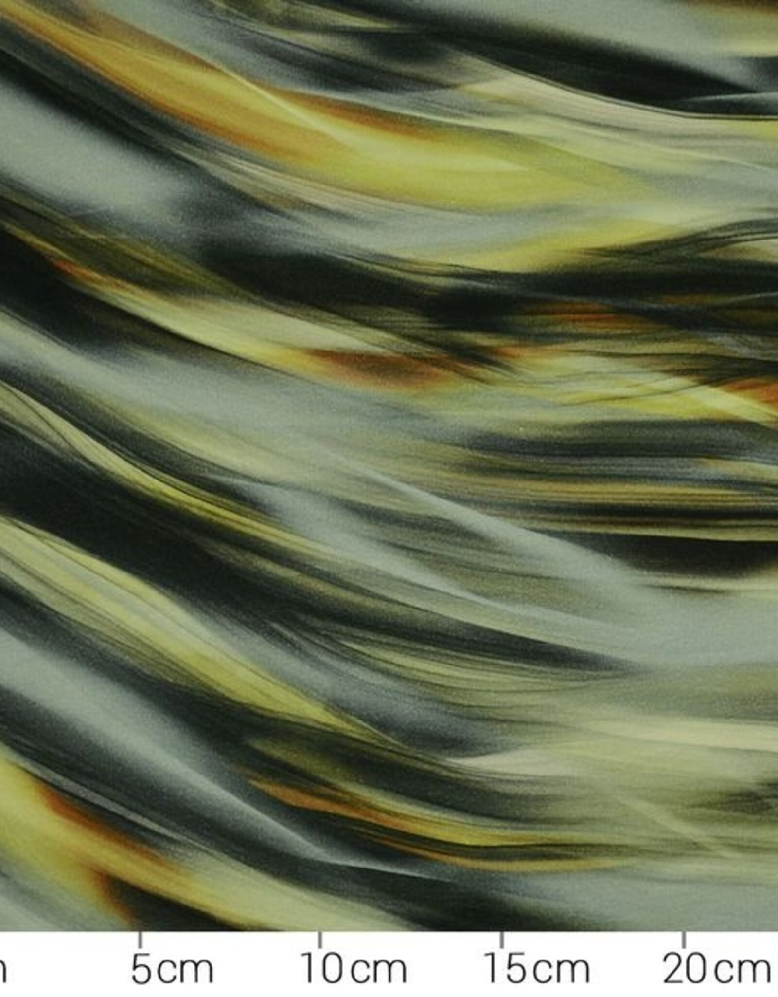 Viscosejersey Talvi digitale print waves geel/grijs