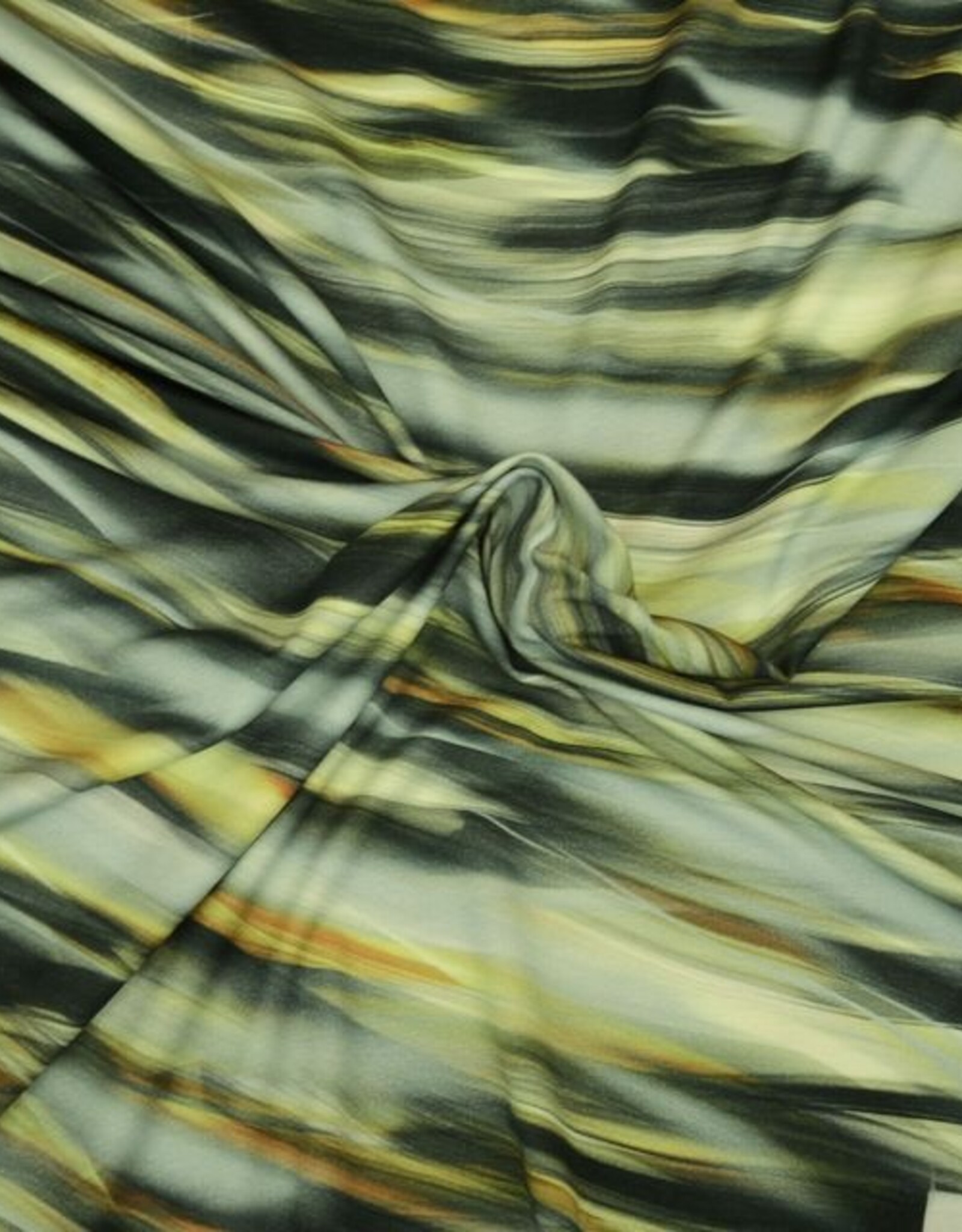 Viscosejersey Talvi digitale print waves geel/grijs