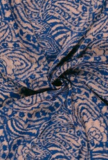 COUPON 65X150CM Satijn met velvet touch two-tone softrose-kobalt