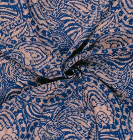 Satijn met velvet touch two-tone softrose-kobalt