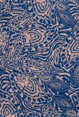 COUPON 65X150CM Satijn met velvet touch two-tone softrose-kobalt