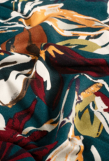 Viscose jersey petrol groot gebloemd petrol
