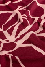 Viscose jersey two-tone abstract roses bordeau