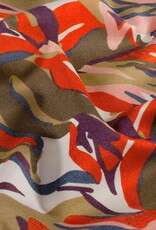 Punta Milano abstract olijf oranje rose kaki