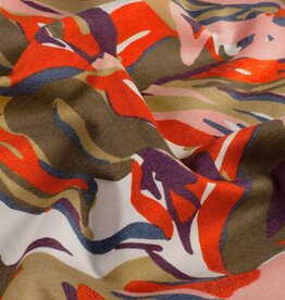 Punta Milano abstract olijf oranje rose kaki