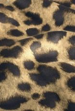 Suede bedrukt luipaardprint bruin