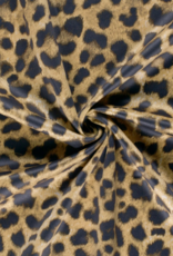 Suede bedrukt luipaardprint bruin
