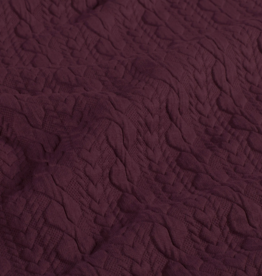 Structuur jersey kabelsteek/hartjes aubergine