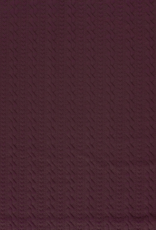 Structuur jersey kabelsteek/hartjes aubergine