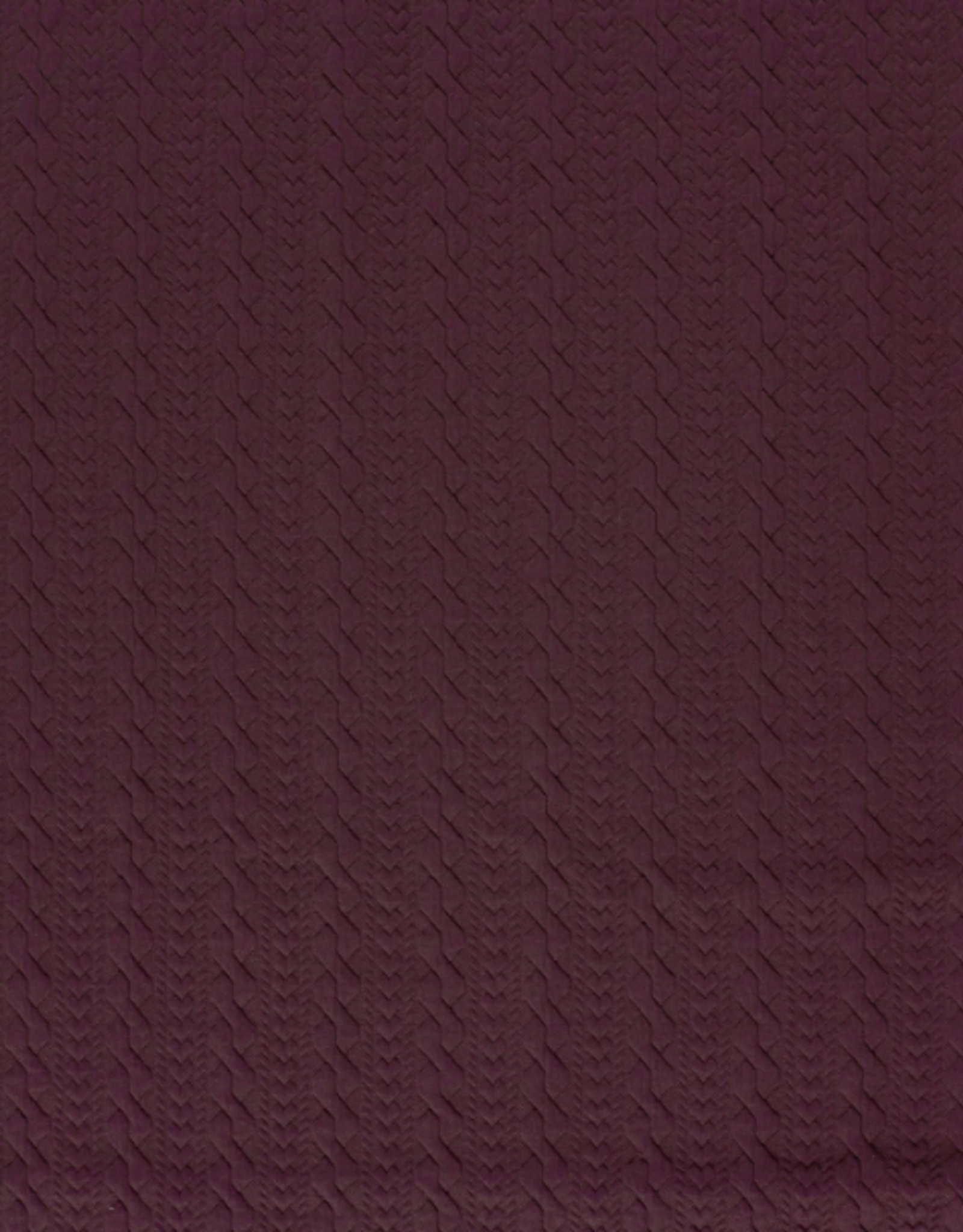 Structuur jersey kabelsteek/hartjes aubergine