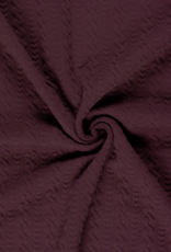 Structuur jersey kabelsteek/hartjes aubergine