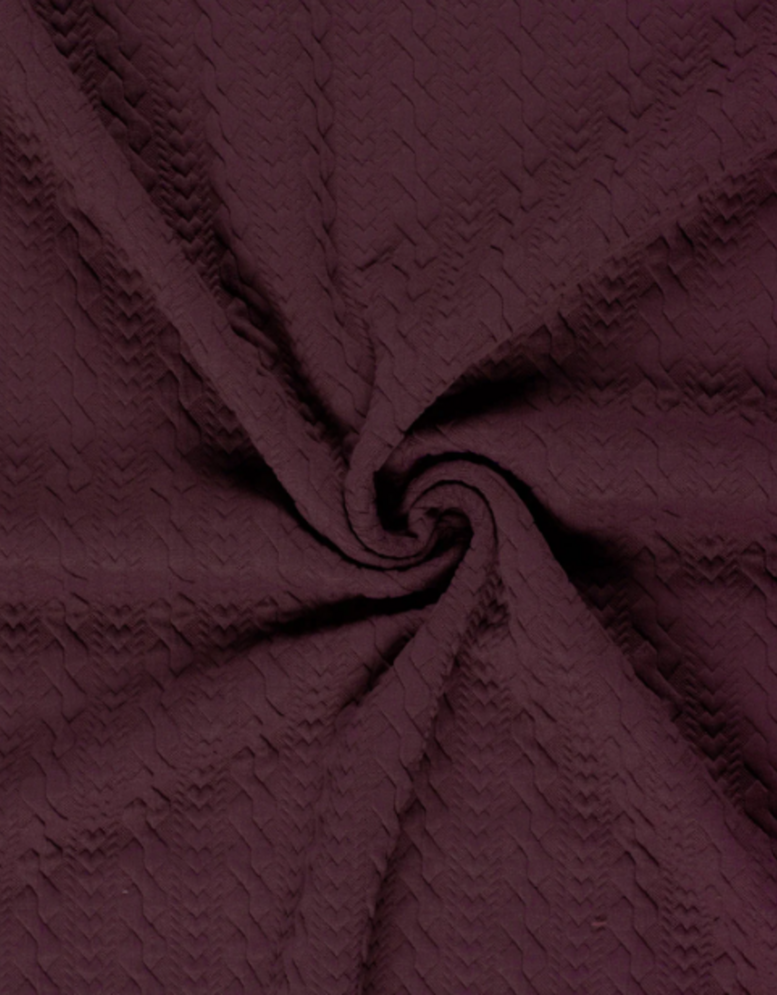 Structuur jersey kabelsteek/hartjes aubergine