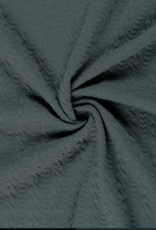 Structuur jersey kabelsteek/hartjes grijsblauw