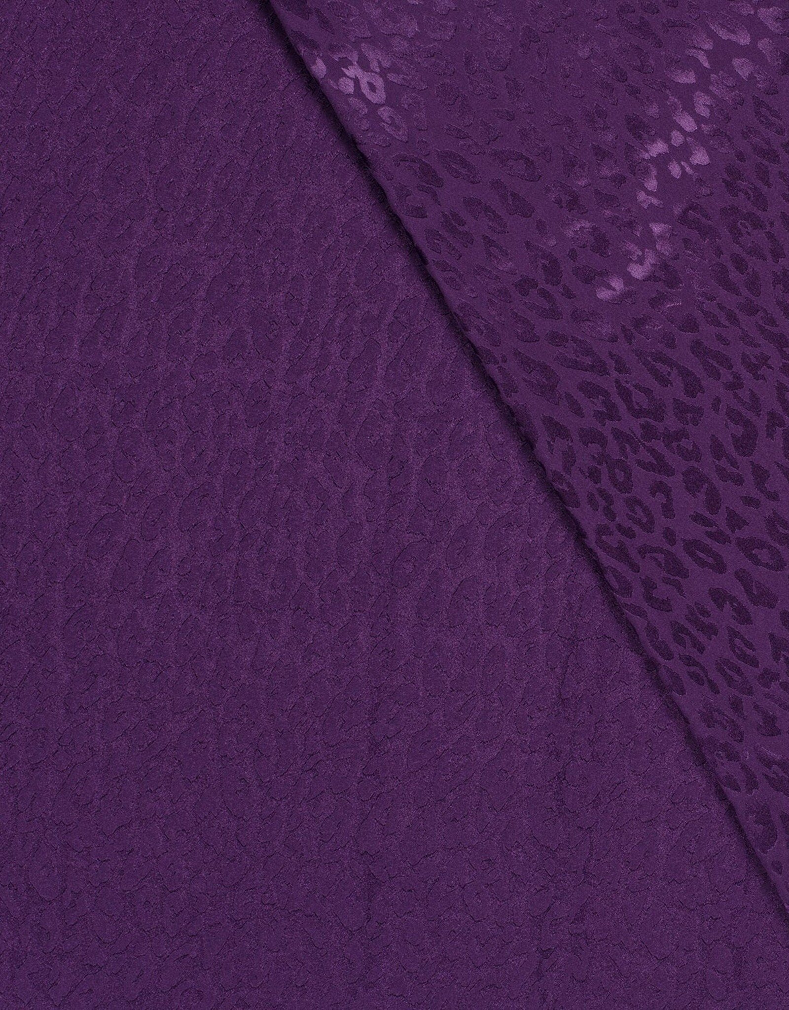 Satijn jacquard luipaardvlekken paars