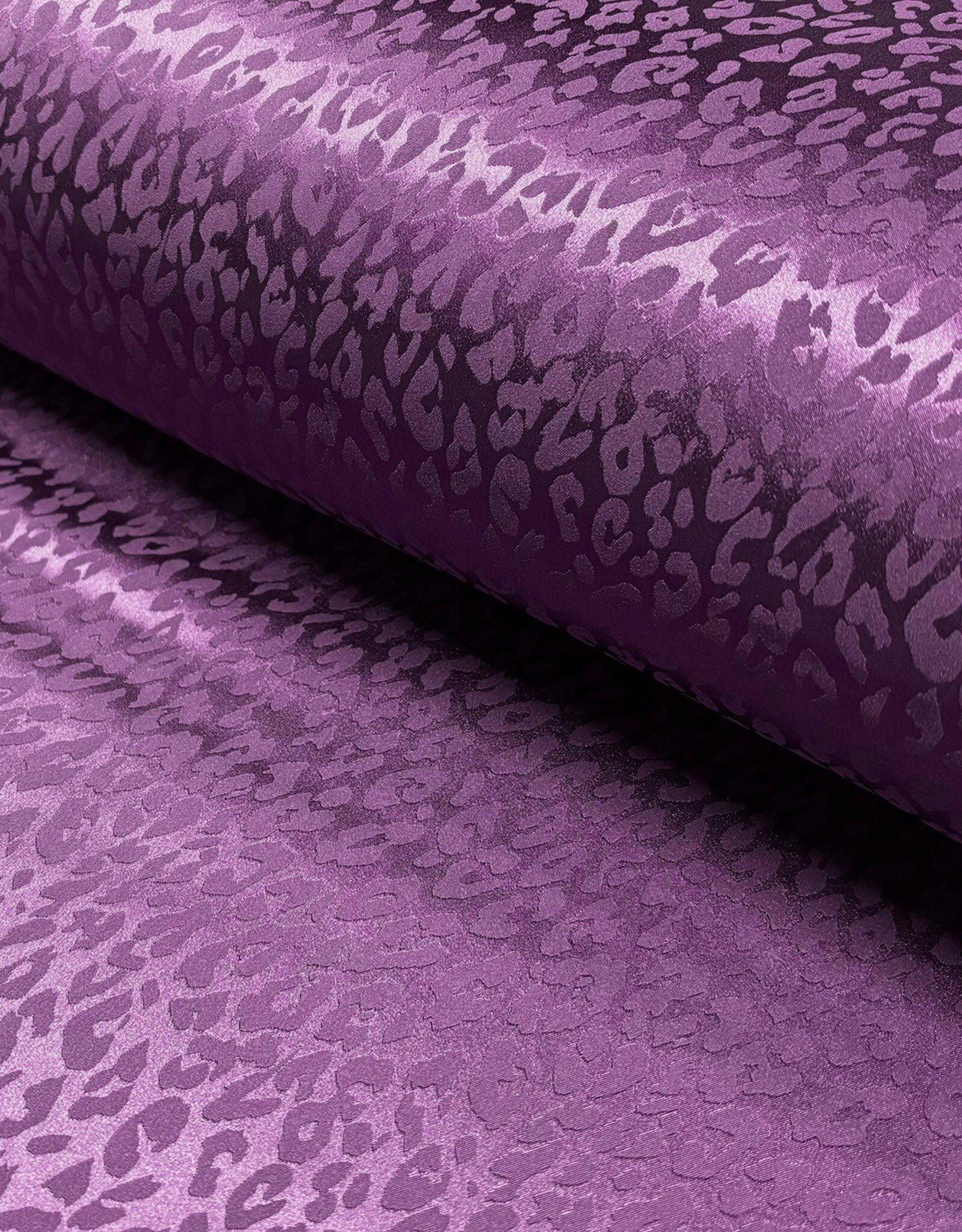 Satijn jacquard luipaardvlekken paars