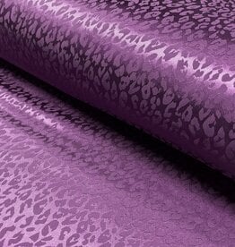 Satijn jacquard luipaardvlekken paars