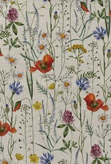 Canvas linnenlook wilde bloemen groot