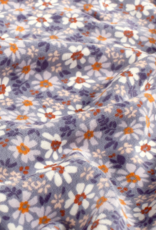 Nicky velours bedrukt retro bloemetjes lila