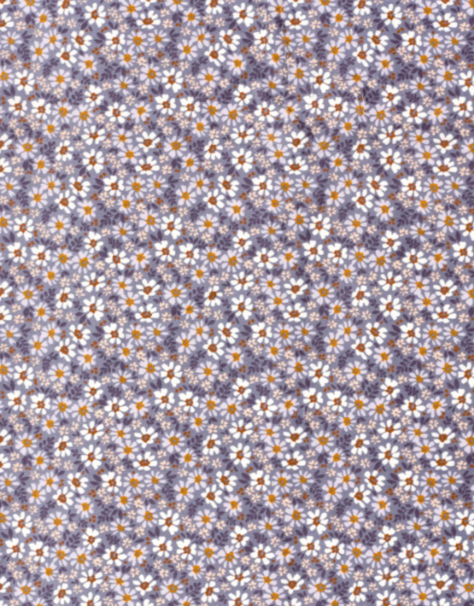 Nicky velours bedrukt retro bloemetjes lila