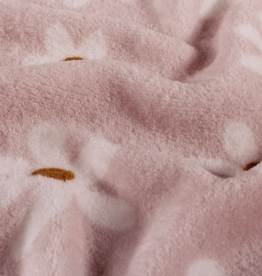 Welness fleece lieve bloemetjes zachtrose