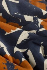 French Terry abstract Floral roest/navy