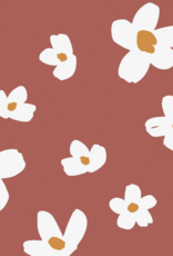 Gecoate regenjassenstof lichtroest gebloemd