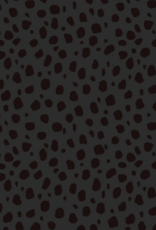 Gecoate regenjassenstof antraciet met zwarte dots