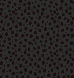 Gecoate regenjassenstof antraciet met zwarte dots