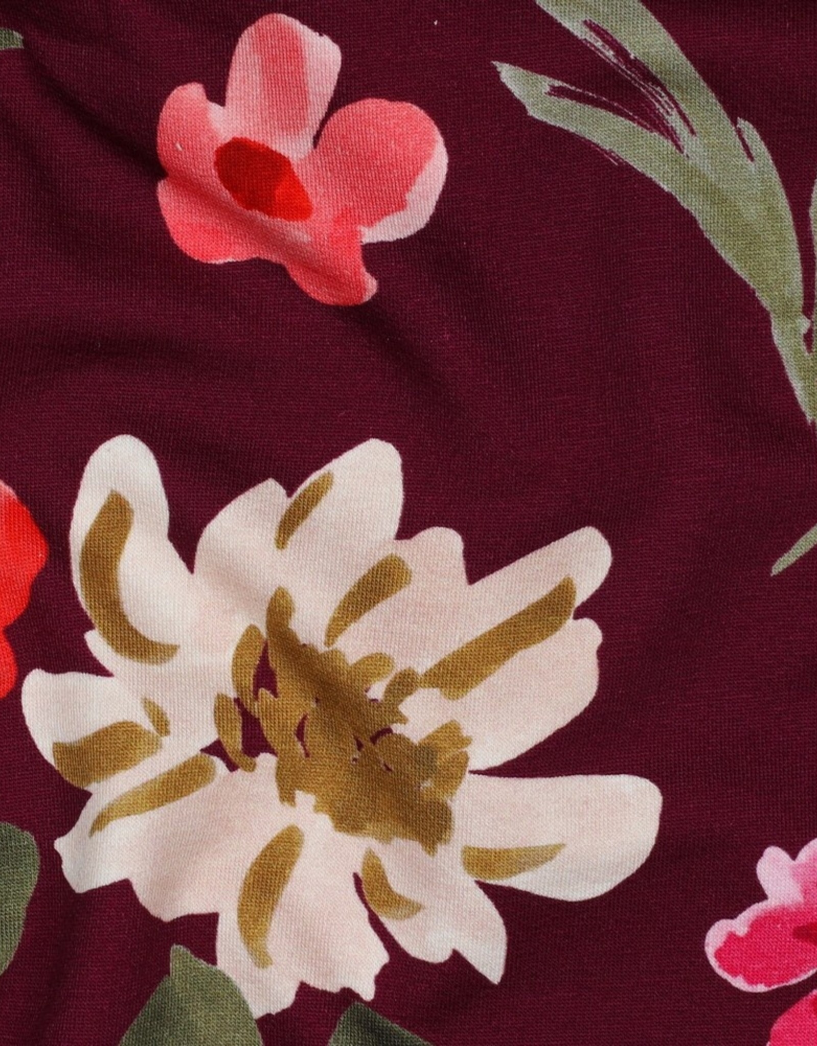 French terry digitaal bedrukt mauve abstracte bloemen - Nerida Hanssen collectie