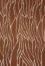 Viscose twill two-tone abstracte lijnen roest