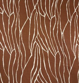 Viscose twill two-tone abstracte lijnen roest