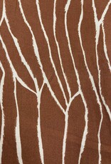 Viscose twill two-tone abstracte lijnen roest