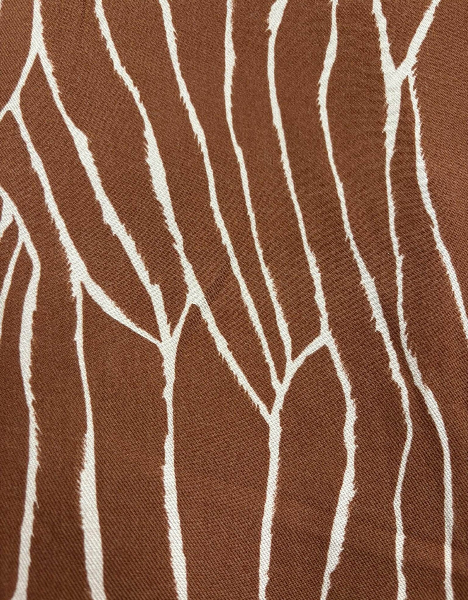 Viscose twill two-tone abstracte lijnen roest