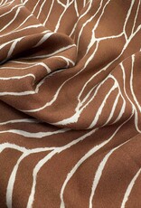 Viscose twill two-tone abstracte lijnen roest