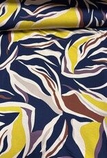 Viscose jersey navy abstracte print XL