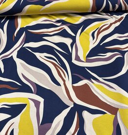 Viscose jersey navy abstracte print XL