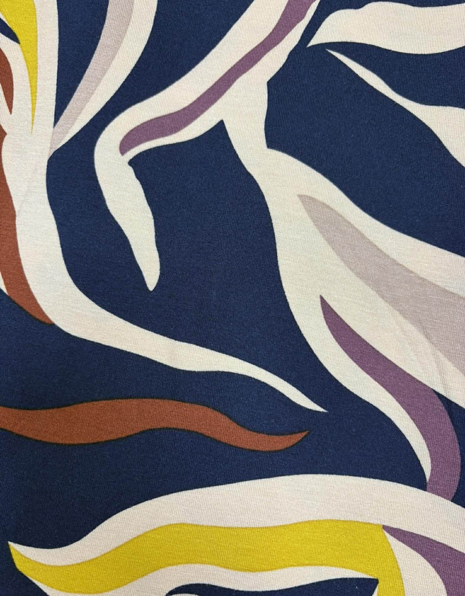 Viscose jersey navy abstracte print XL
