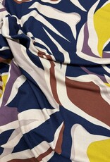 Viscose jersey navy abstracte print XL