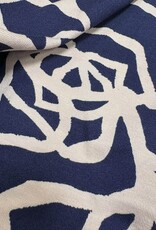 Viscose jersey two-tone abstract roses navy