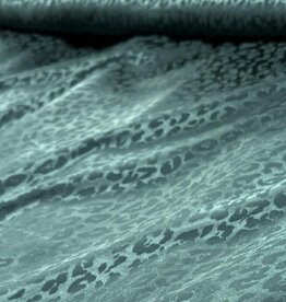 Satijn jacquard luipaardvlekken donkergroen