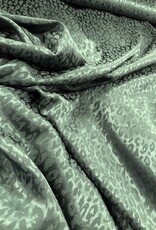 Satijn jacquard luipaardvlekken donkergroen