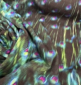 Viscosejersey Marit pauwenprint