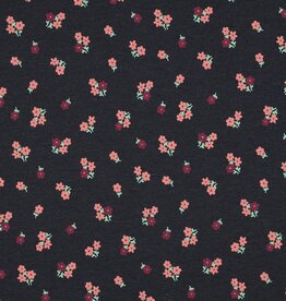 Jersey jeans mélange kleine bloemenruikers