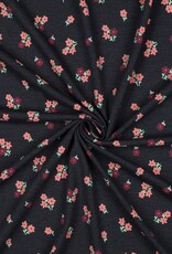 Jersey jeans mélange kleine bloemenruikers